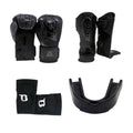 Kit d'équipement Muay Thai : gants et protège-tibias King Pro Boxing Hexagon 1, coudières et protège-dents Booster Fight Gear