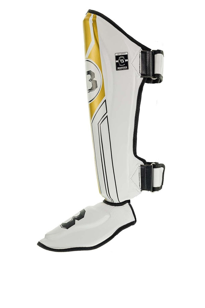 Protège-tibias Booster Fight Gear BSG V9 Blanc/Or