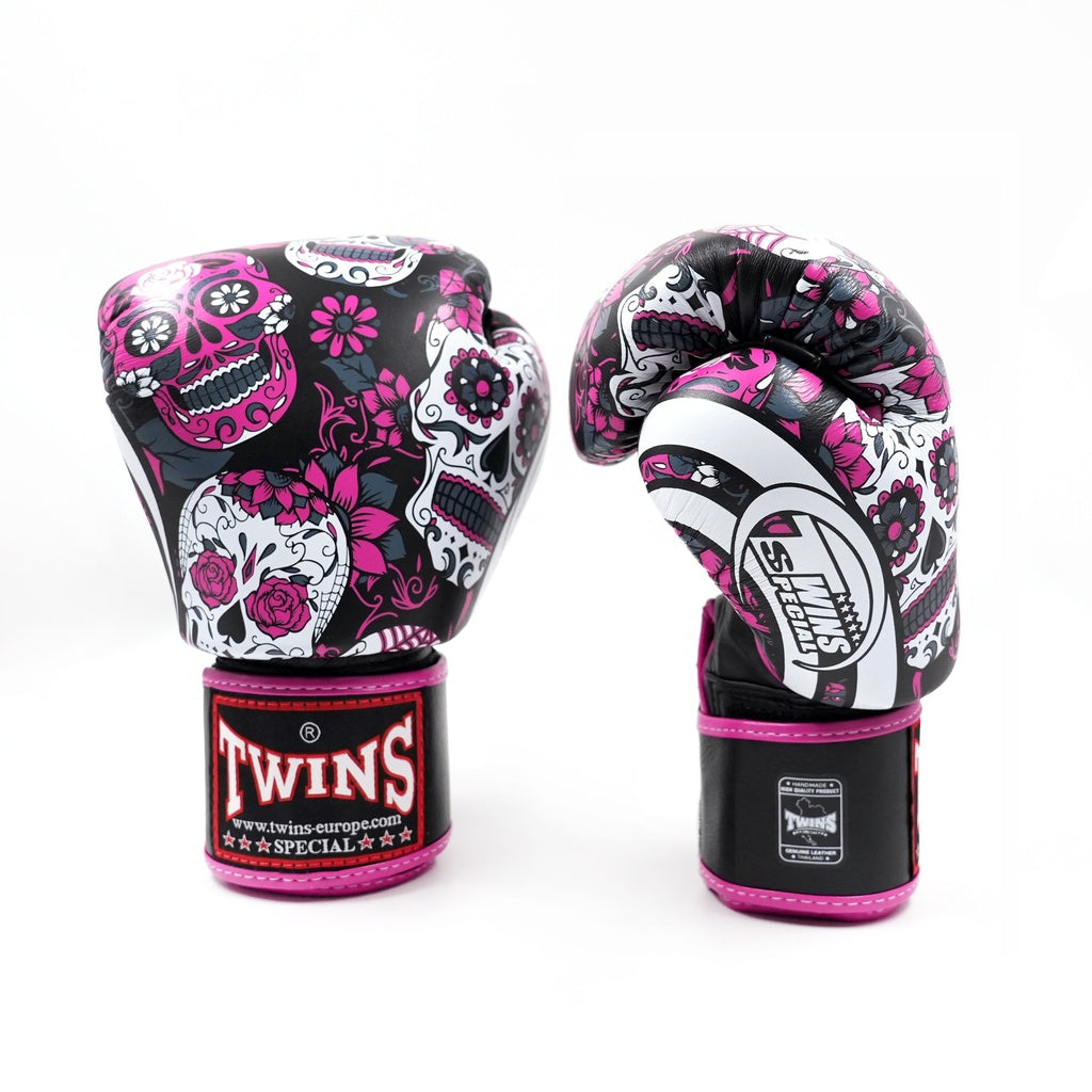 Gants de boxe Twins Special FBGVL 4 SKULL Rose