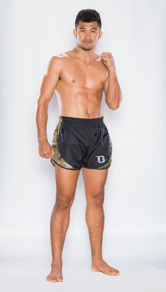 Shorts de combat Booster Fight Gear Retro Hybrid BL/Camo Vert