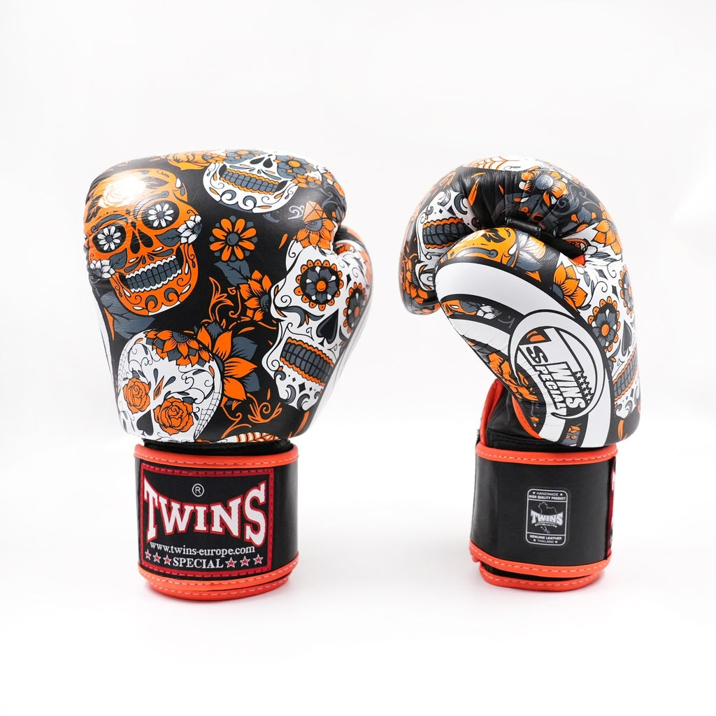 Gants de boxe Twins Special FBGVL 3 SKULL Orange