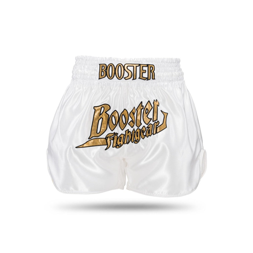 Shorts de combat Booster Fight Gear TBT Thunder Blanc/Or