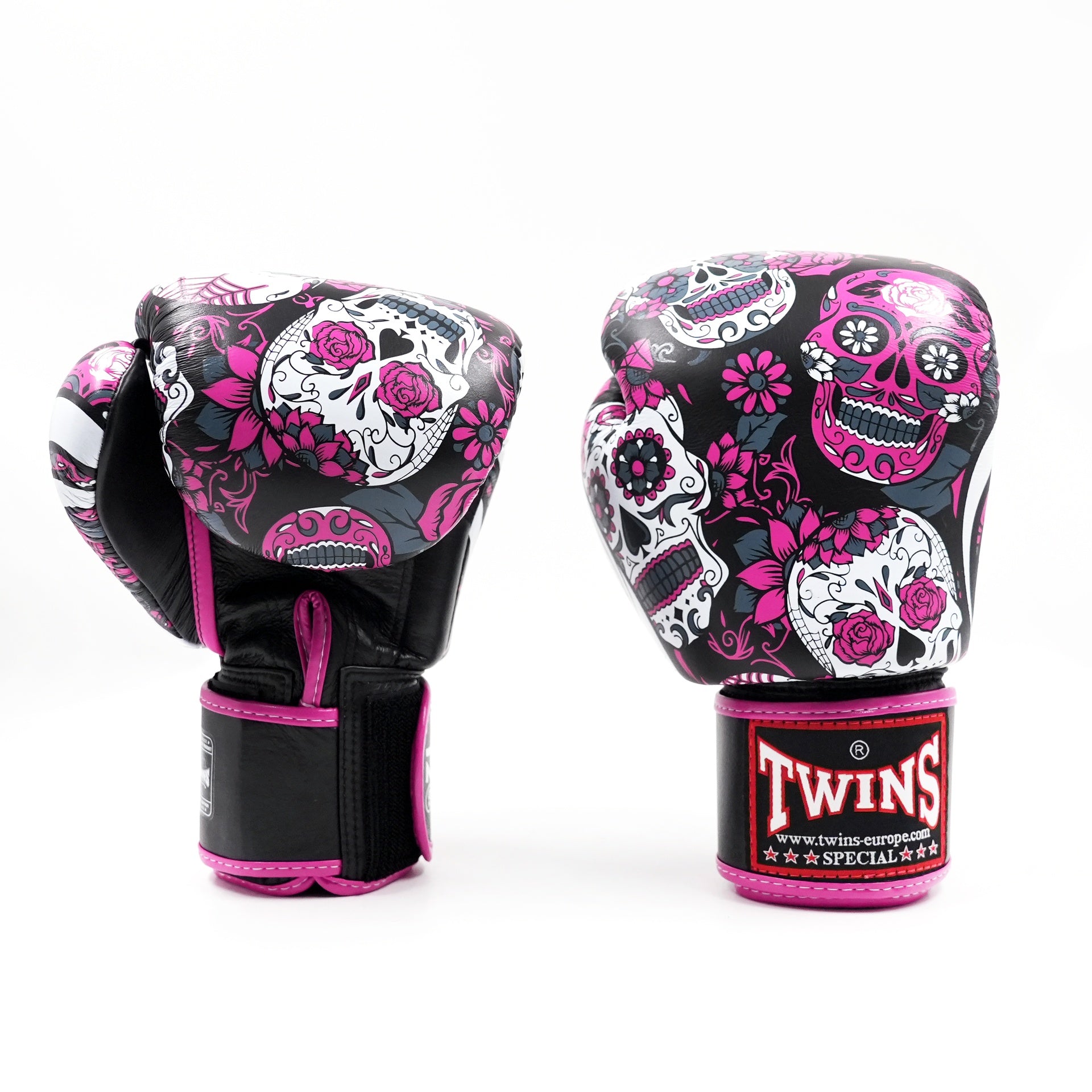 Gants de boxe Twins Special FBGVL 4 SKULL Rose