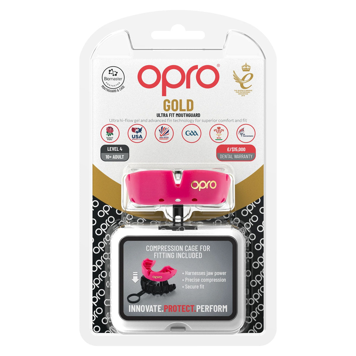 Protège-dents OPRO Gold rose, emballage