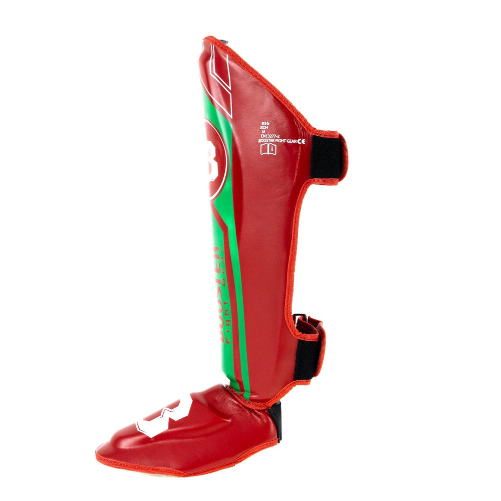 Protège-tibias Booster BSG V9 Maroc rouge, détail