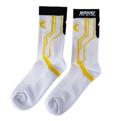 Chaussettes King Pro Boxing Apex pro SOCKS 2 blanc et jaune