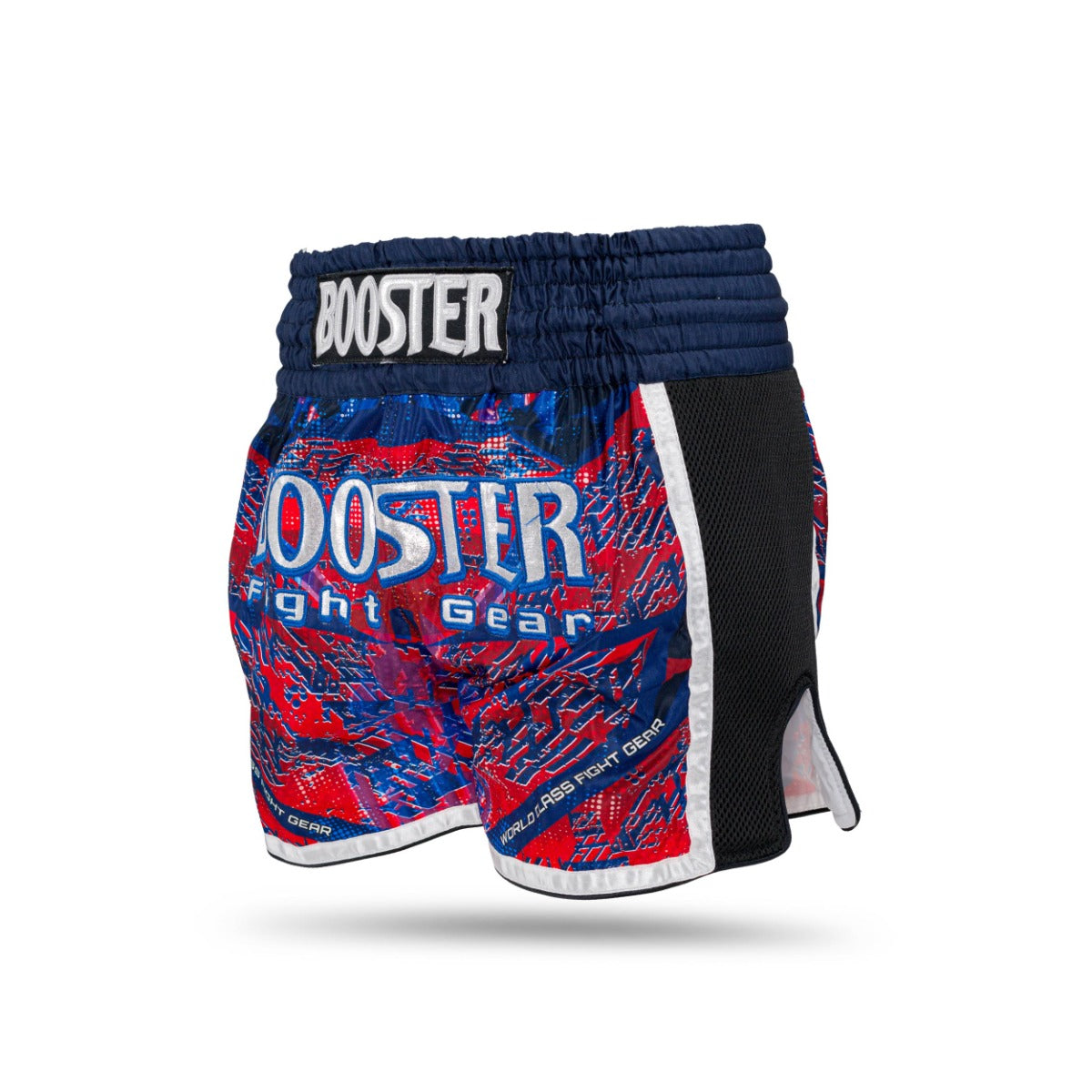 Short Booster Alien bleu et rouge, profil