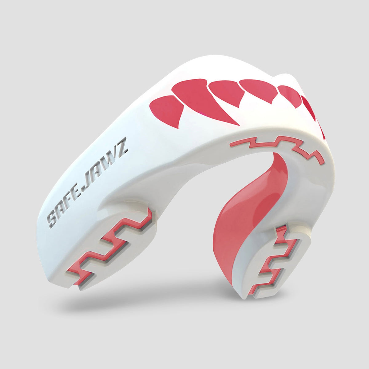 Protège-dents Safejawz EXTRO Pink Fangs blanc et rose