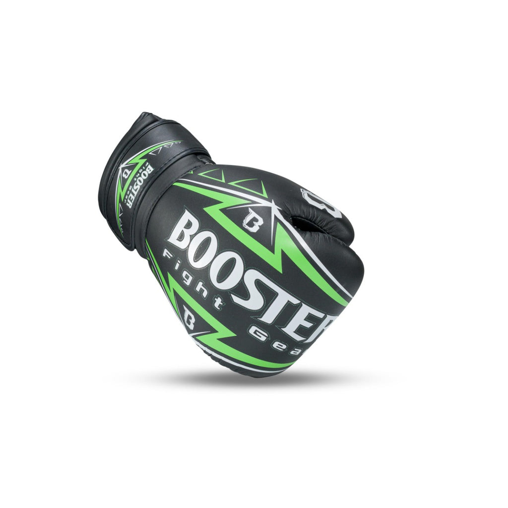 Gants de boxe Booster War noir et vert, détail