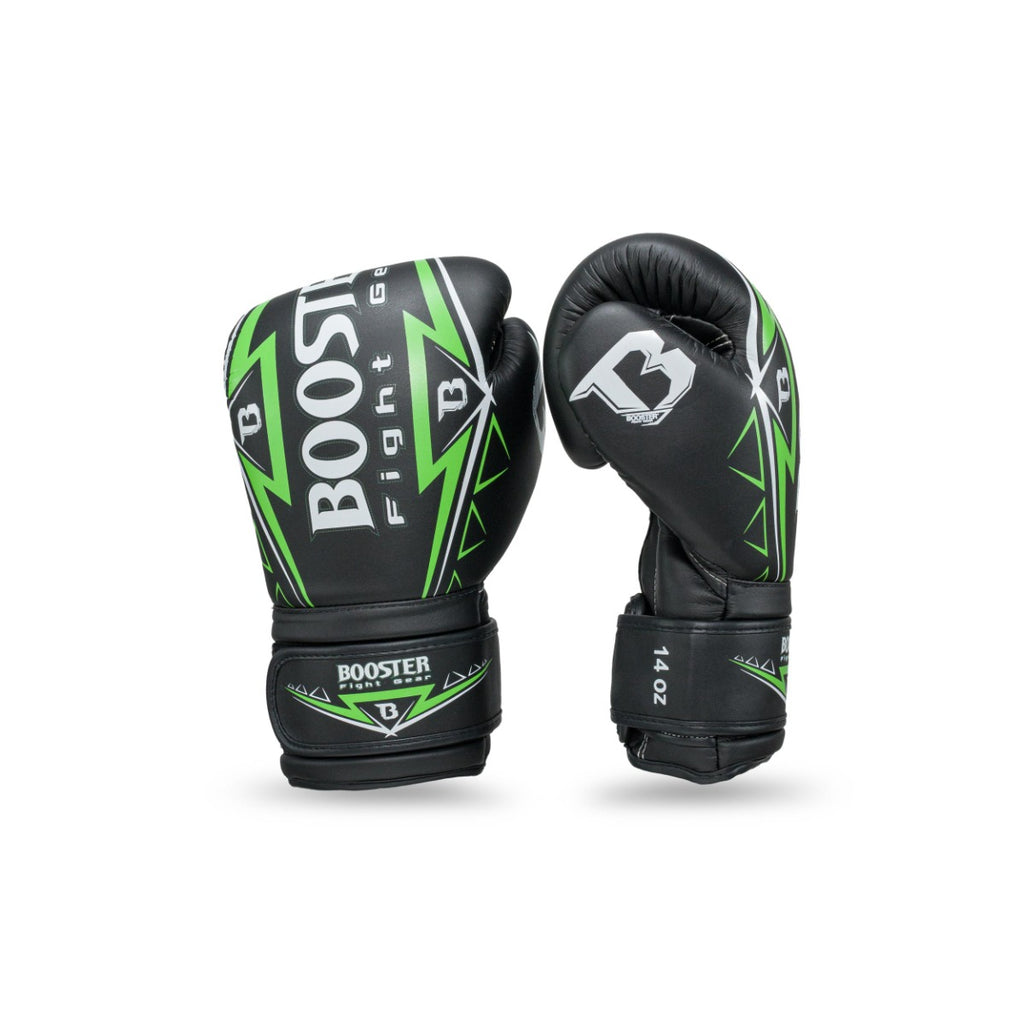 Gants de boxe Booster War noir et vert, paume
