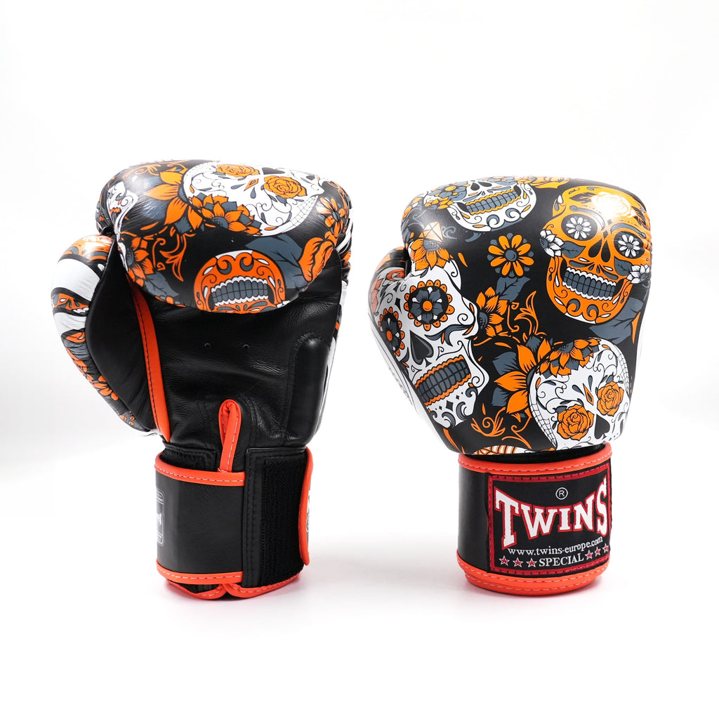 Gants de boxe Twins Special FBGVL 3 SKULL Orange