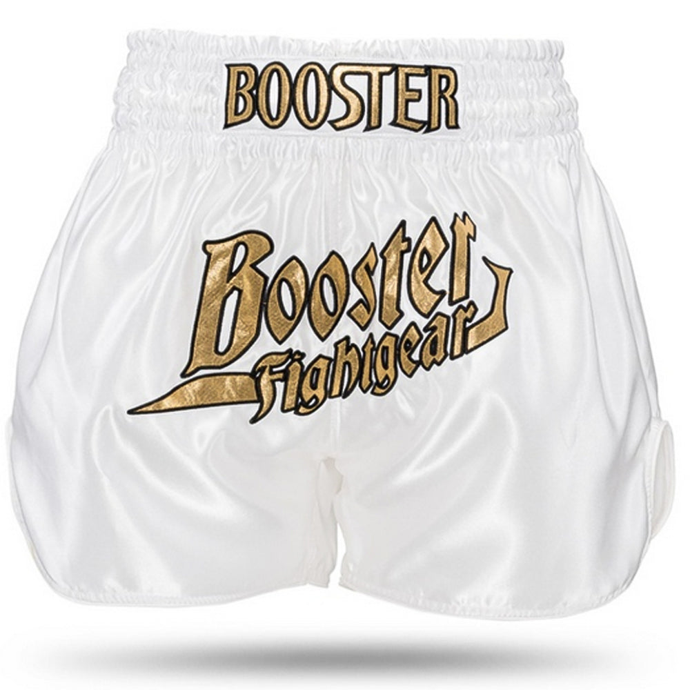 Shorts de combat Booster Fight Gear TBT Thunder Blanc/Or