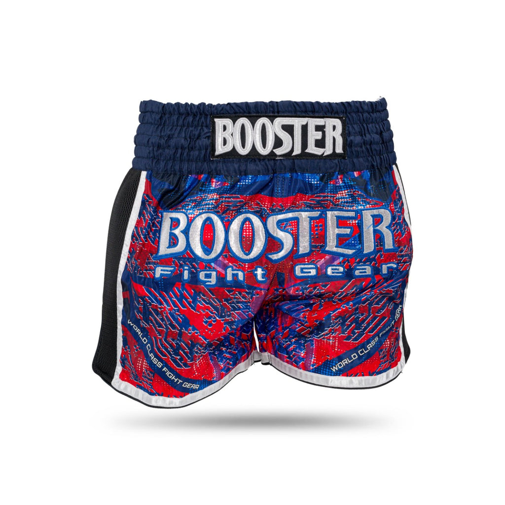 Short Booster Alien bleu et rouge, vue de dos