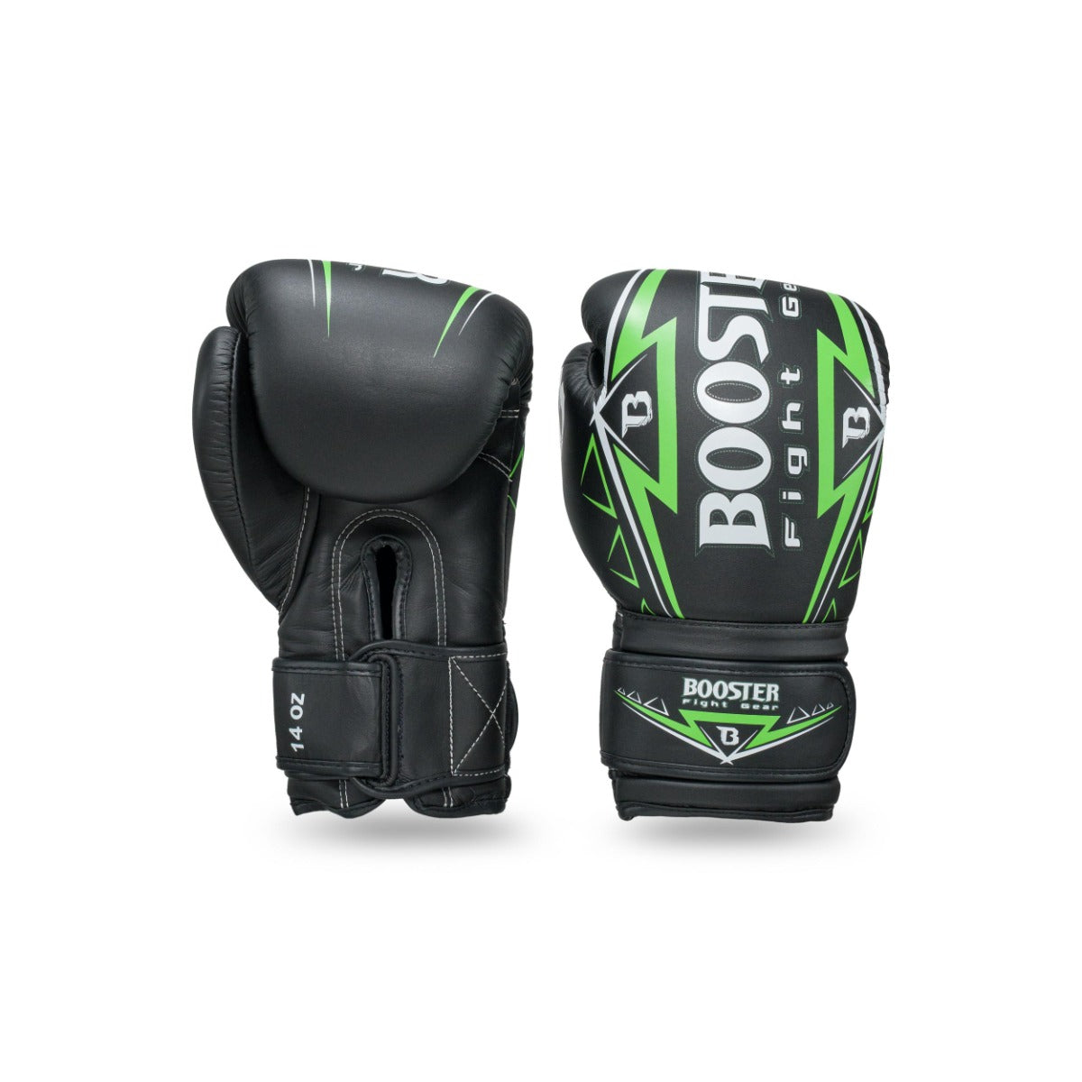 Gants de boxe Booster War noir et vert, profil