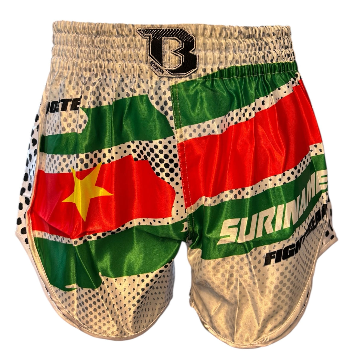 Short de boxe thaï Booster AD Suriname blanc