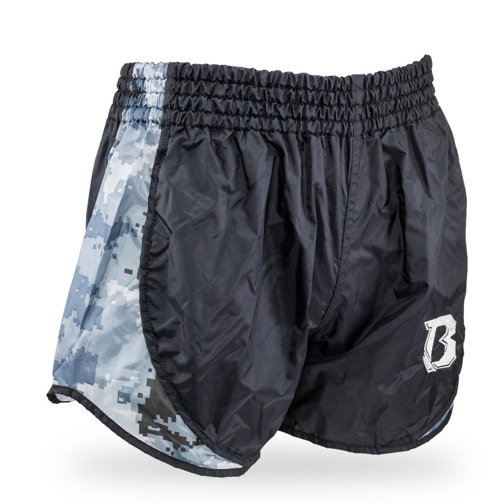 Short Booster Retro Hybrid camo gris, détail