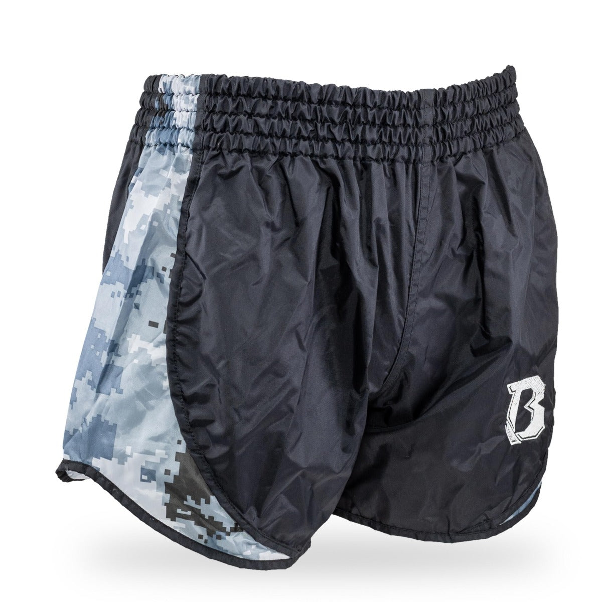Short Booster Retro Hybrid camo gris, détail