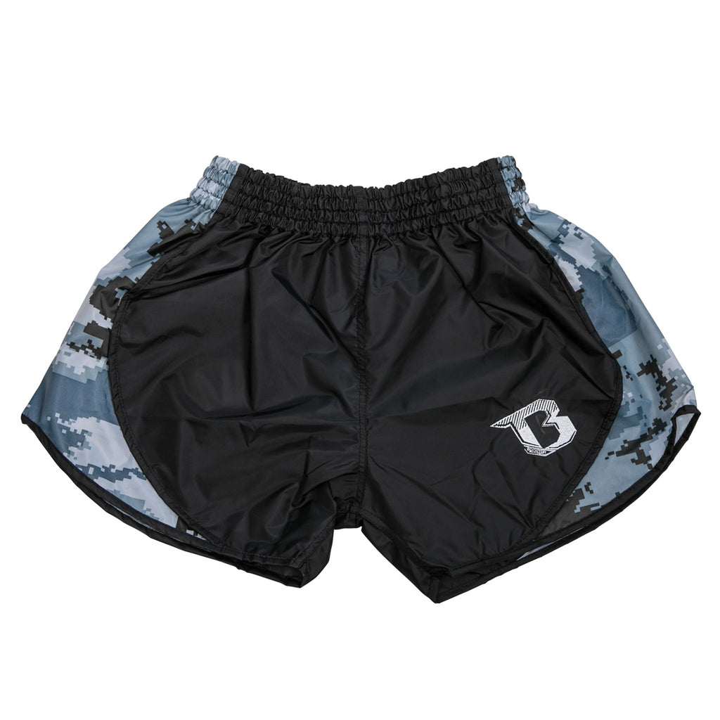 Short Booster Retro Hybrid camo gris, vue de dos